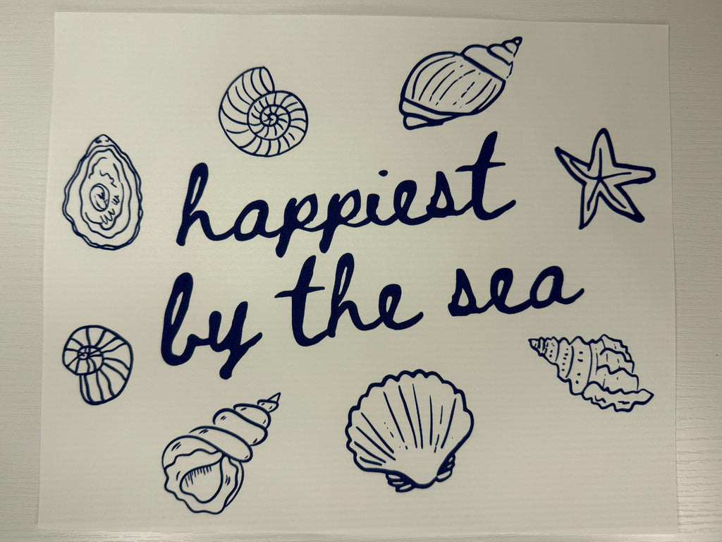 Happiest by the sea screen print transfer