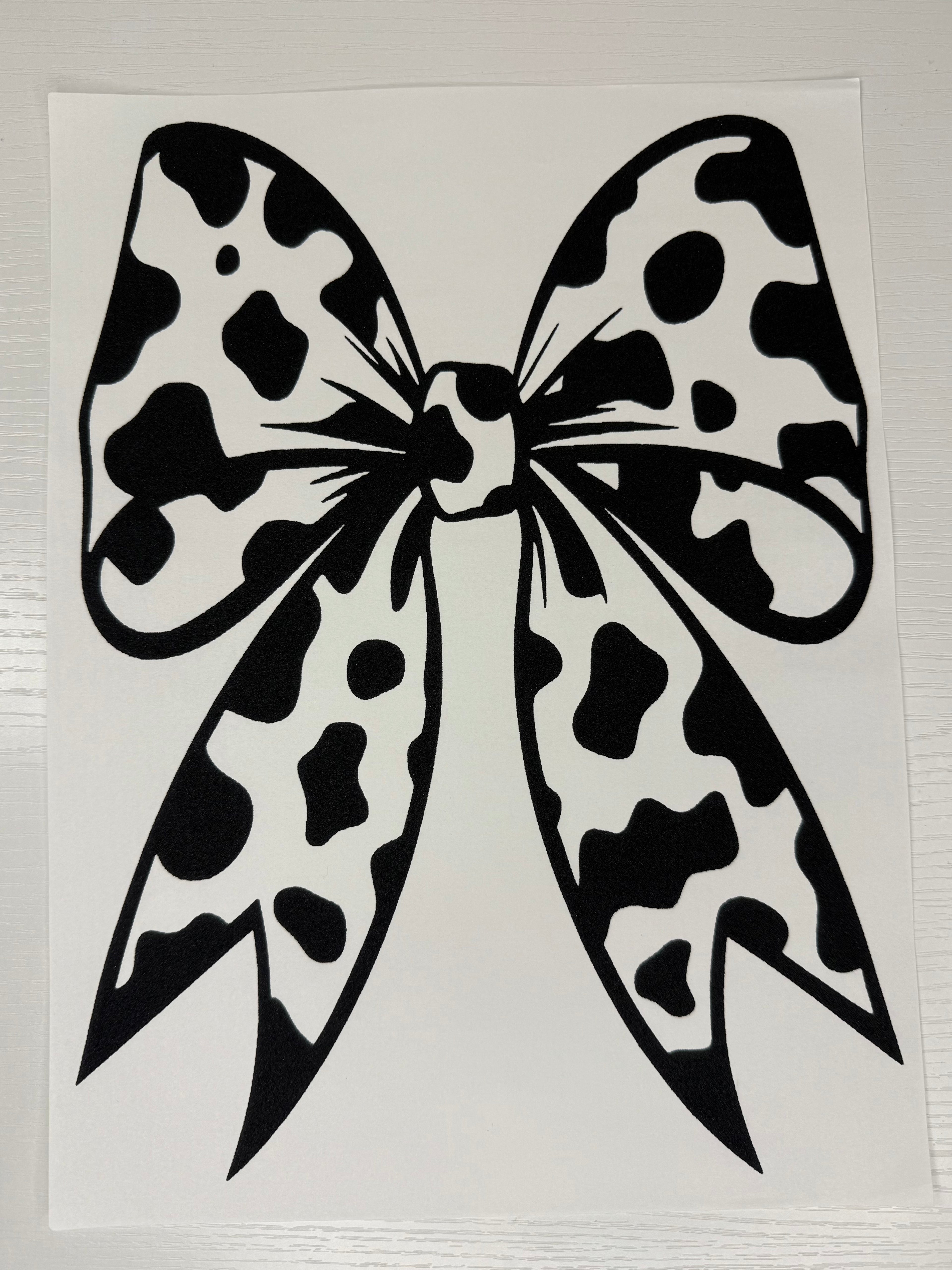 Cow Print Bow Transfer