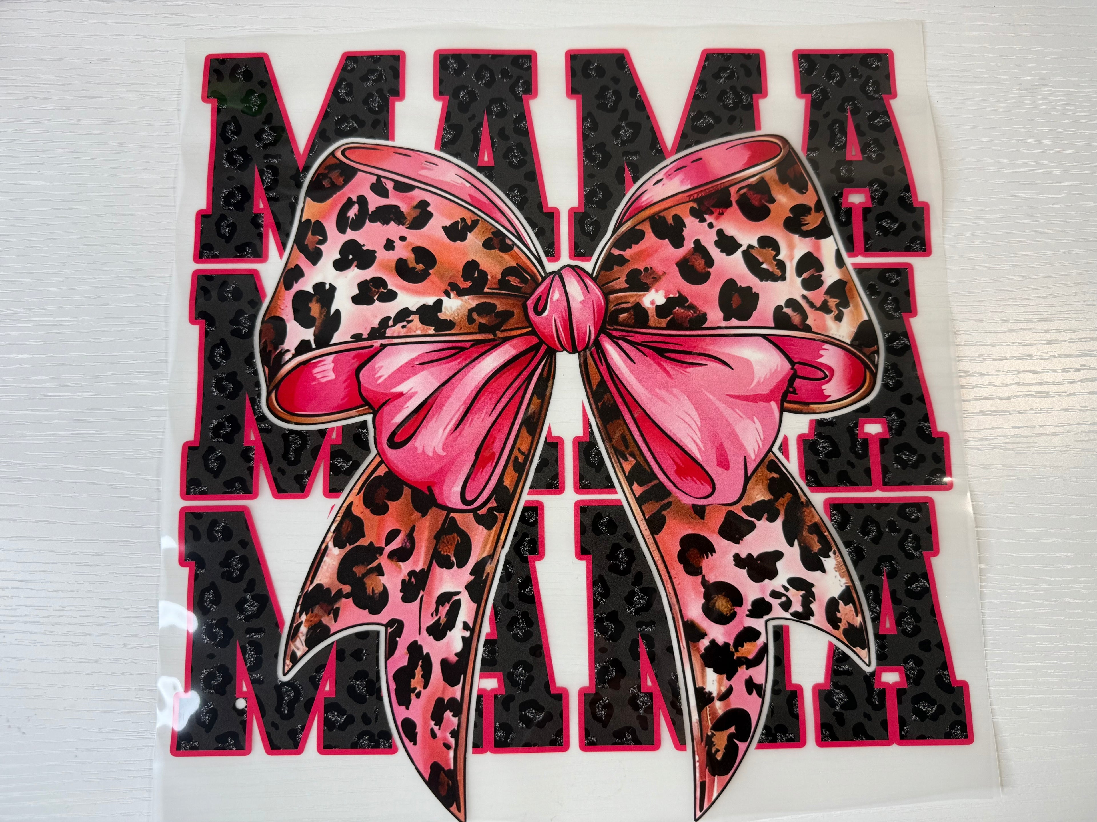 Mama pink leopard transfer