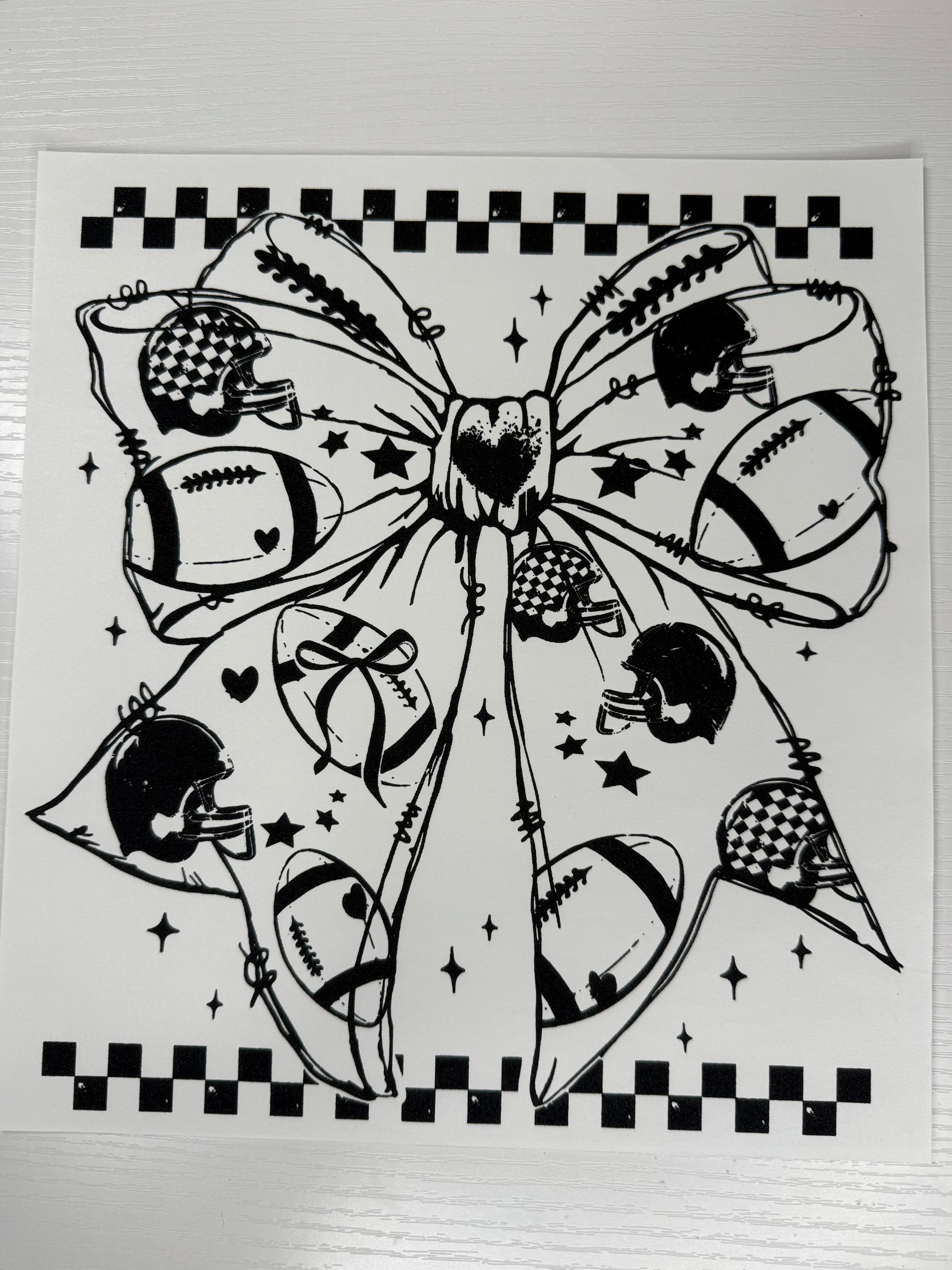 Football Bow Screen Print