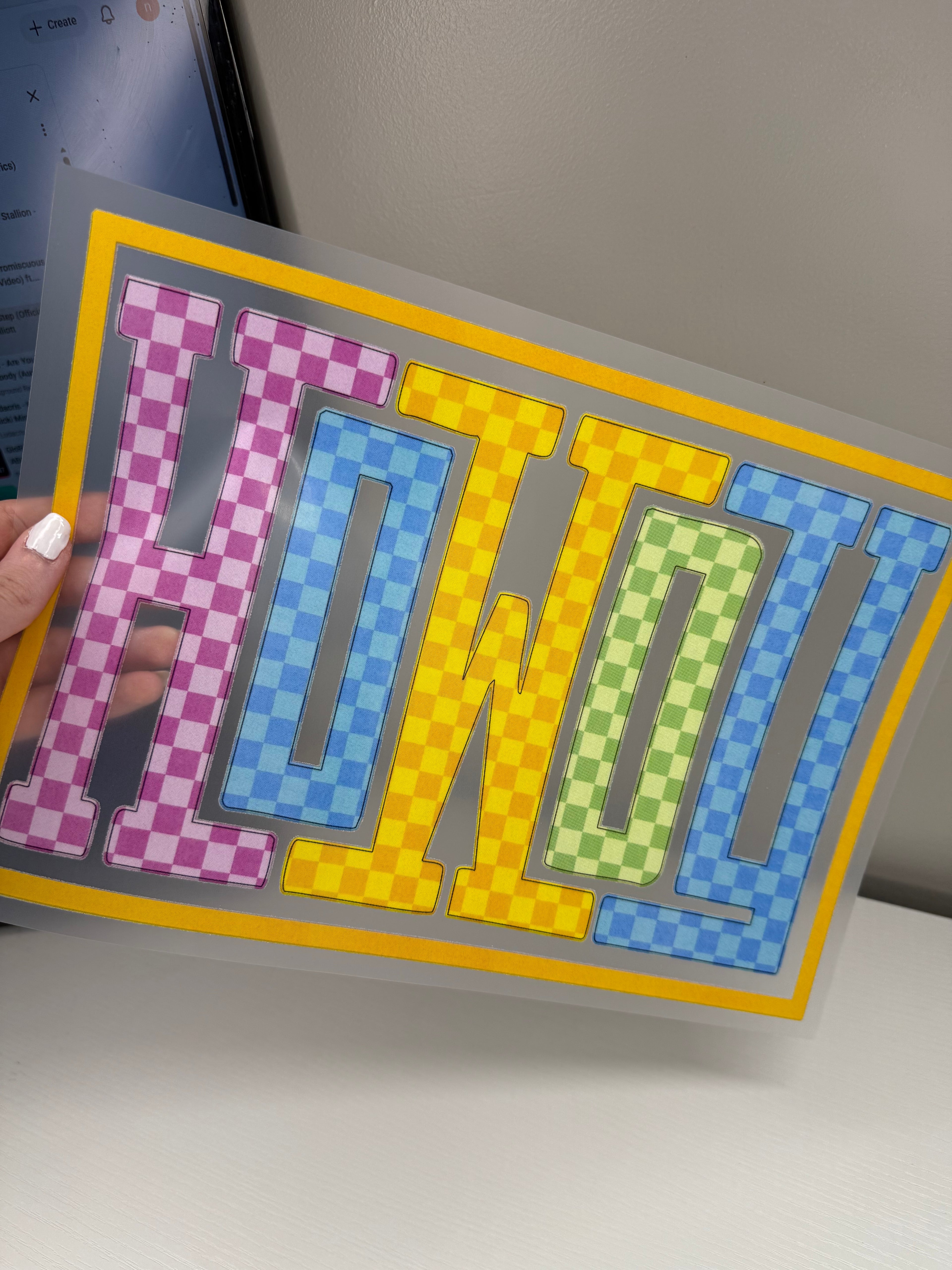 Checkered howdy transfer
