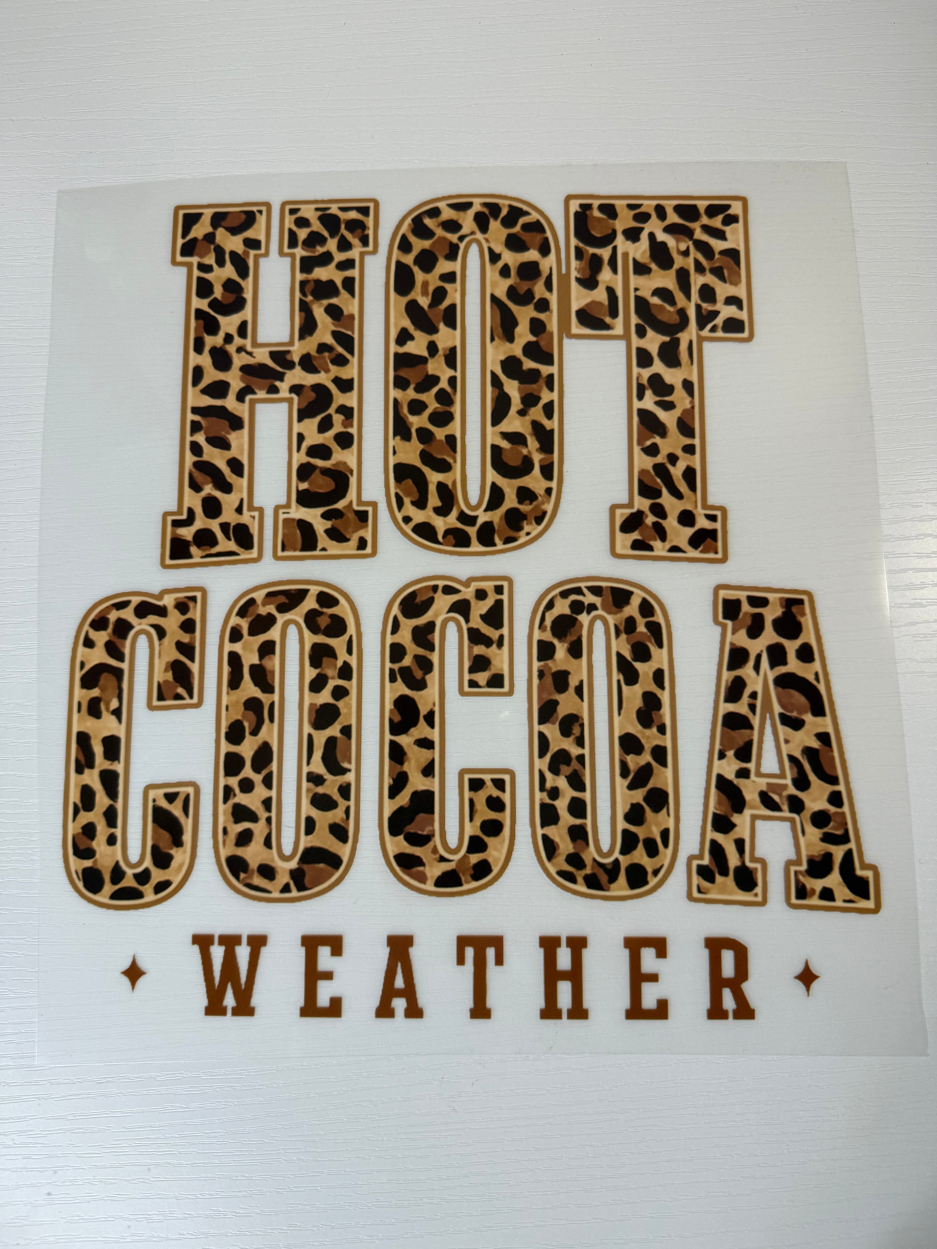 Leopard hot cocoa weather transfer