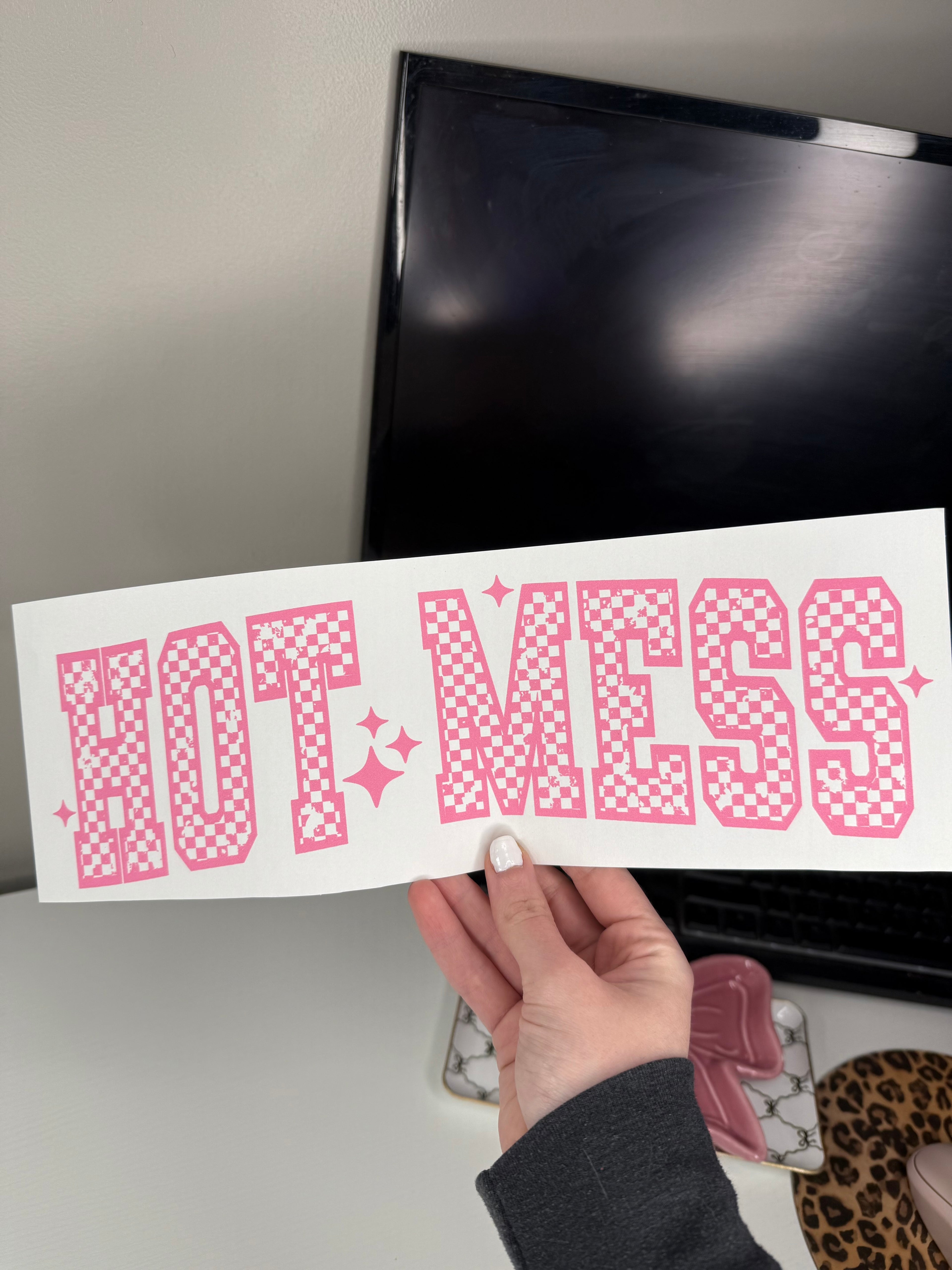 Checkered Hot Mess Transfer