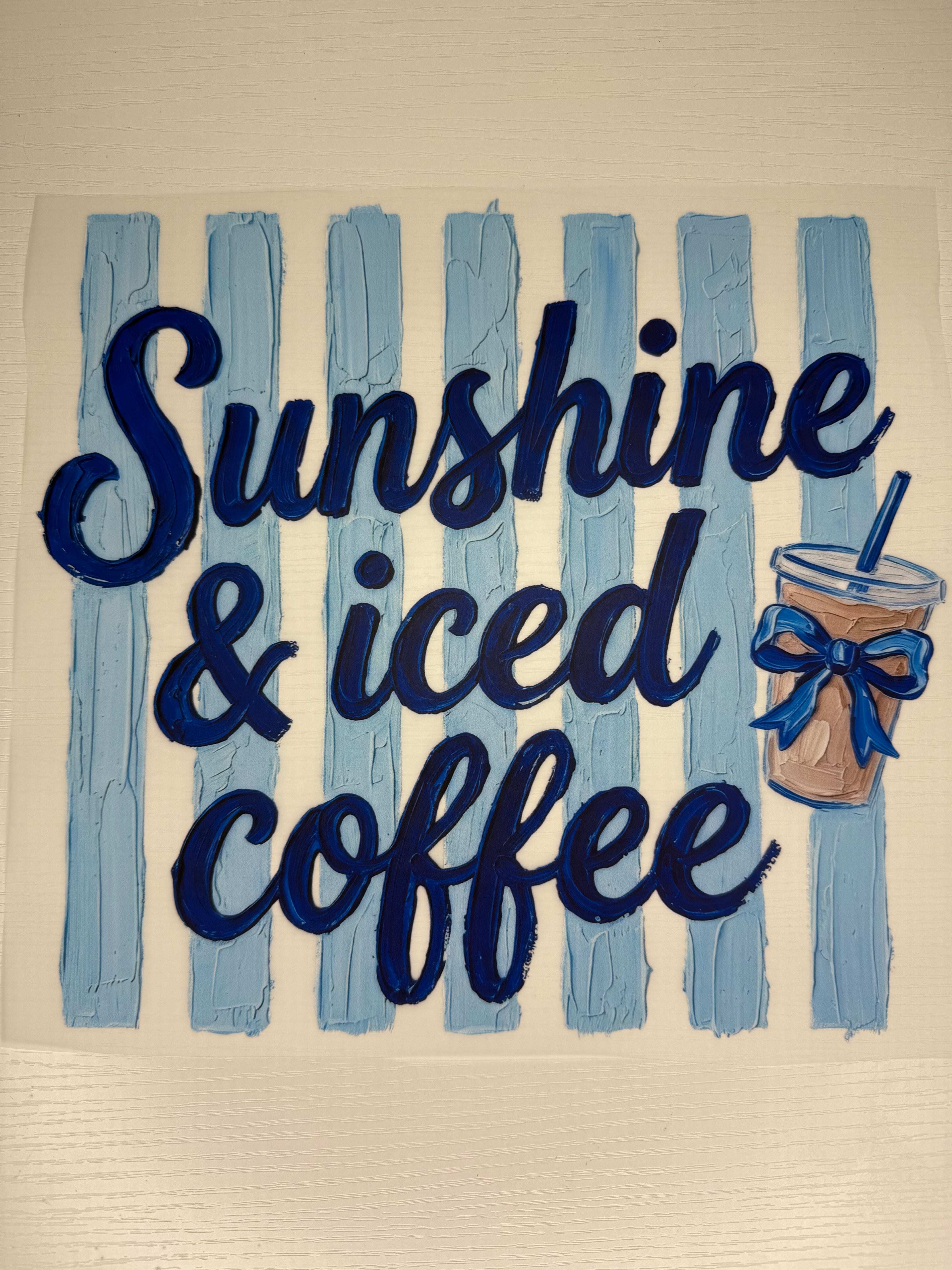 Sunshine & iced coffee transfer