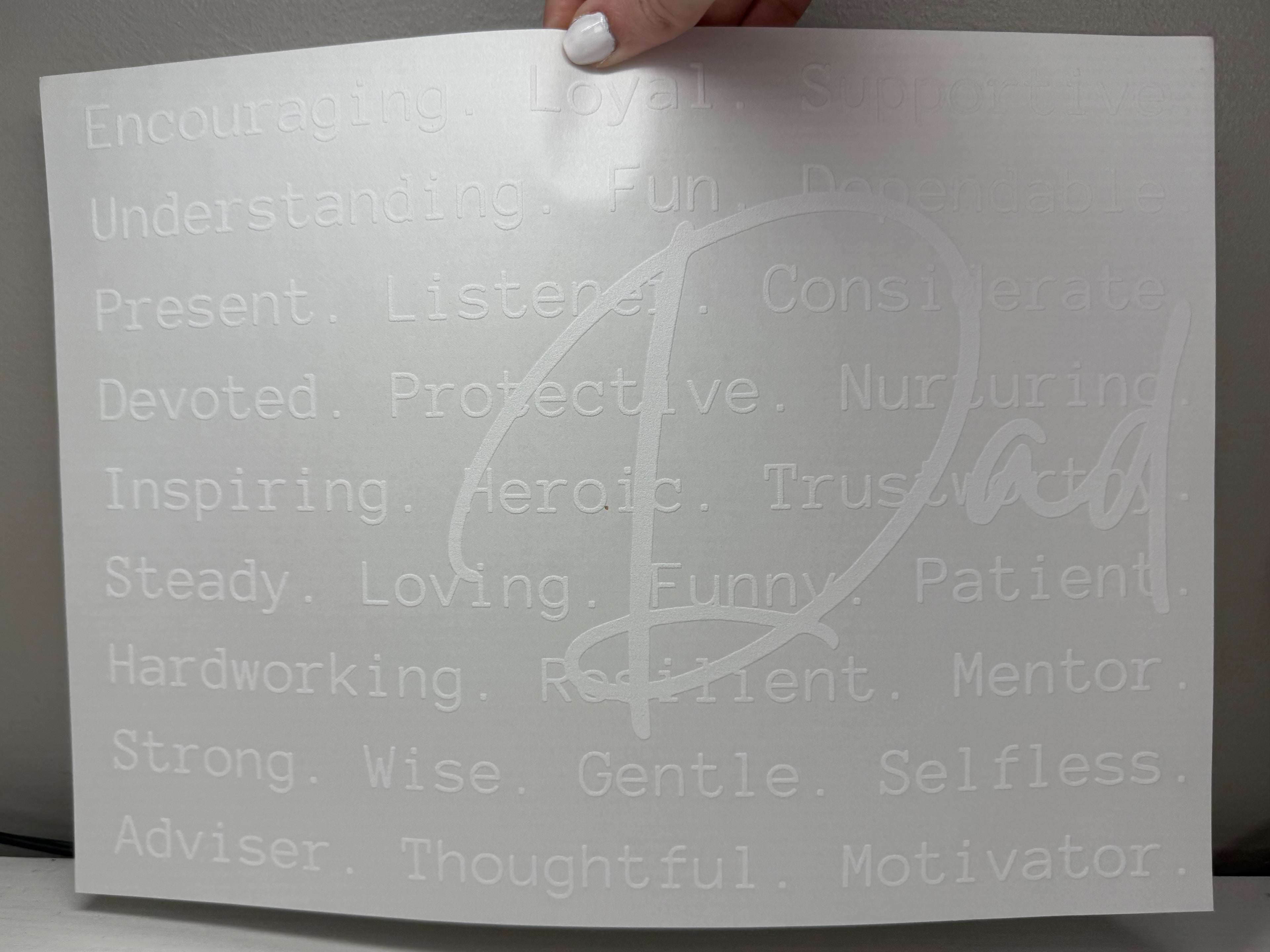Dad screen print transfer