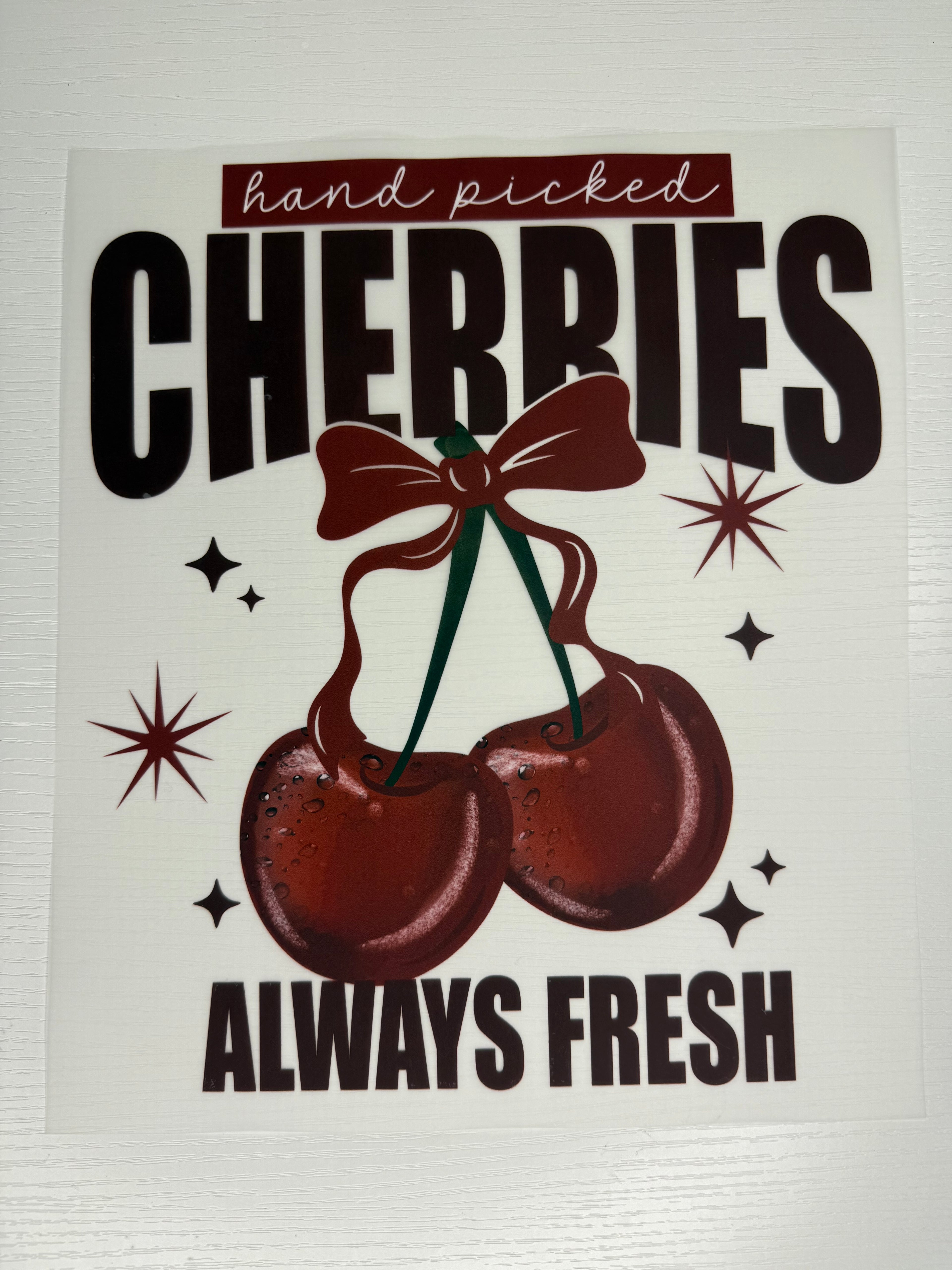 Hand picked cherries transfer