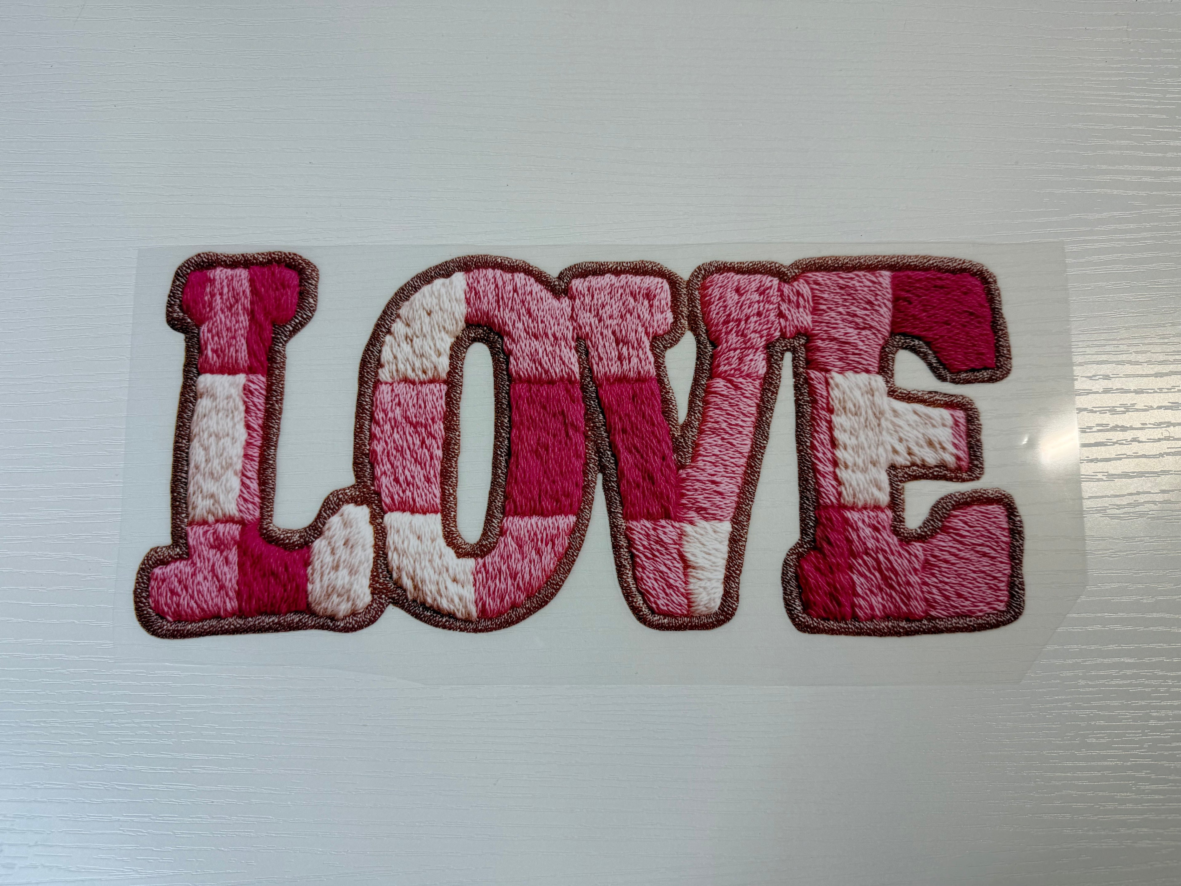Pink checkered love transfer