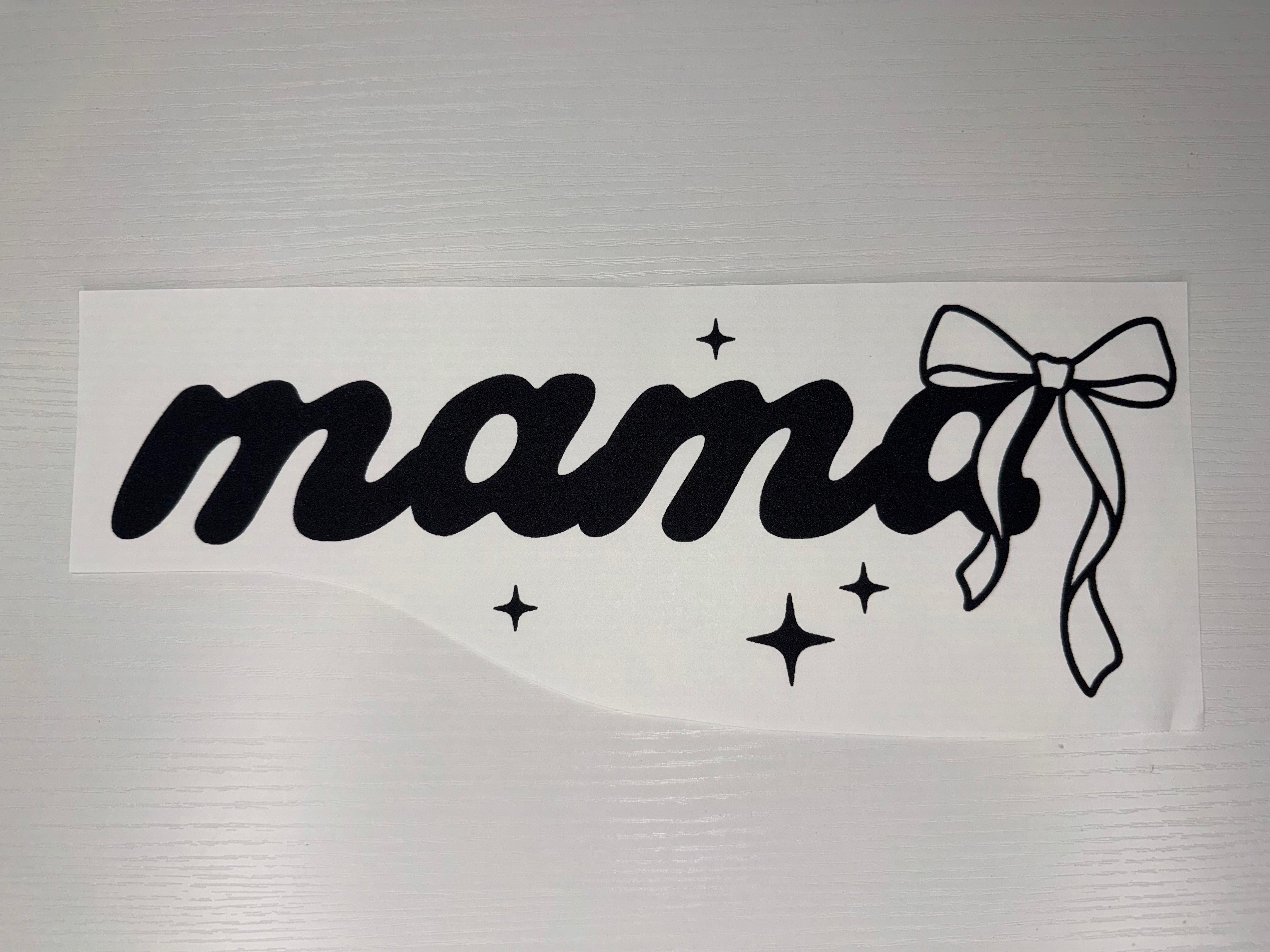 Mama bow screen print transfer