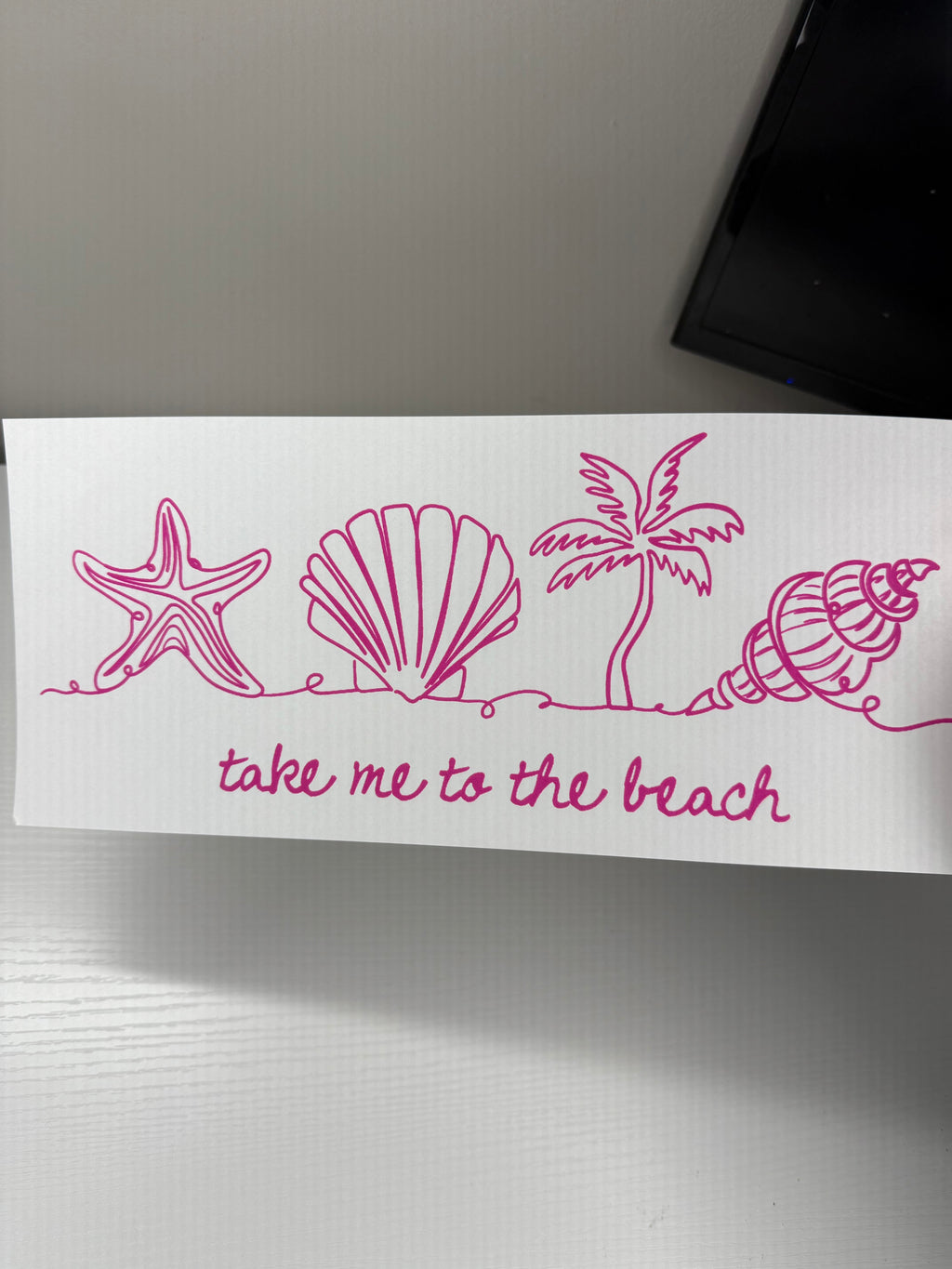 Take me to the beach screen print transfer