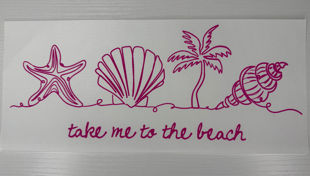 Take me to the beach screen print transfer