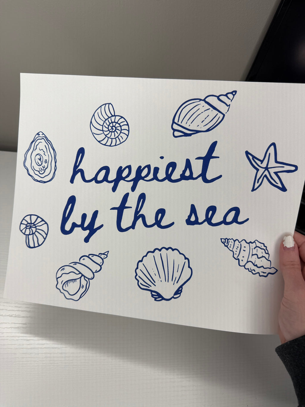 Happiest by the sea screen print transfer