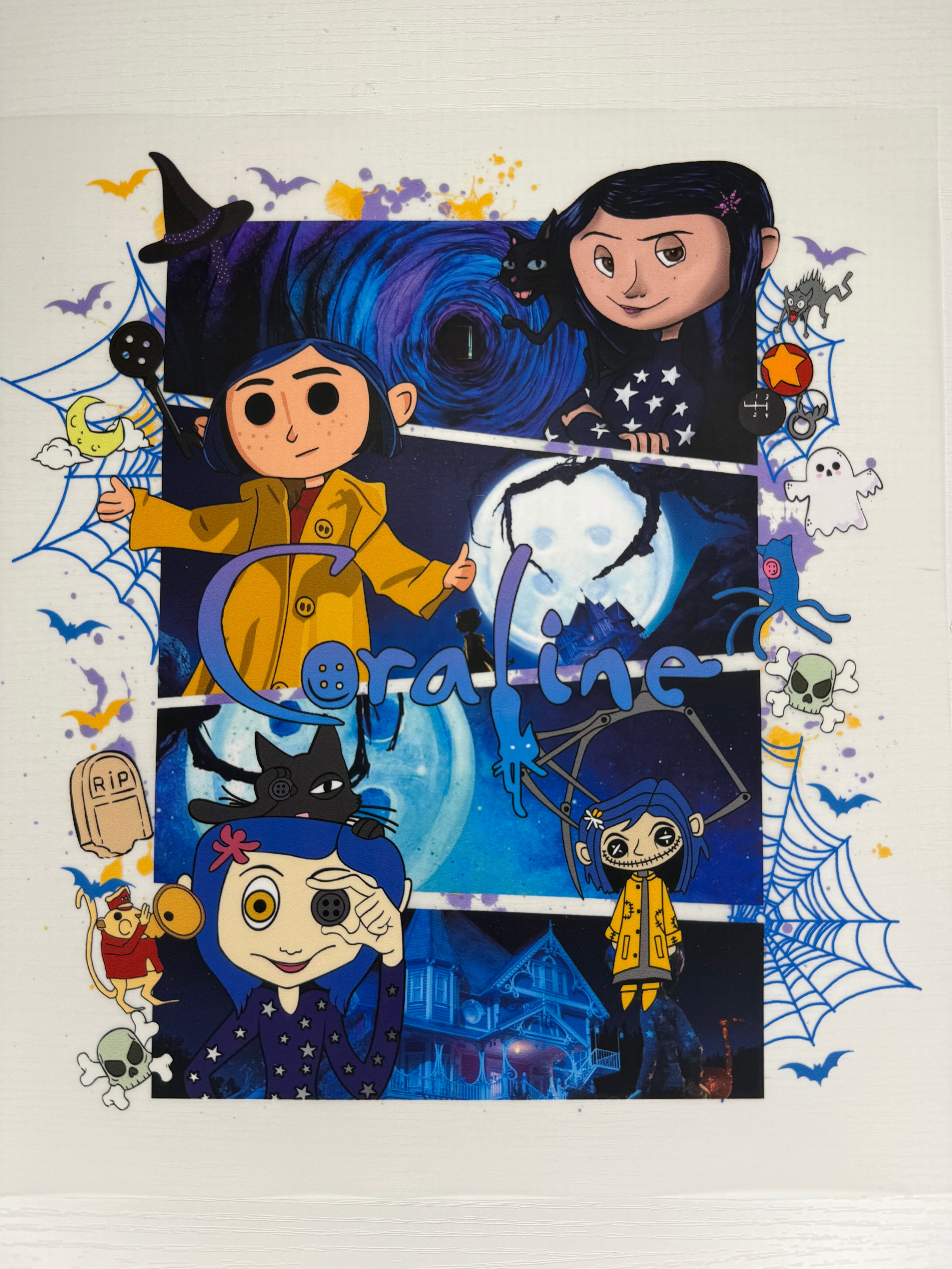 Blue halloween transfer