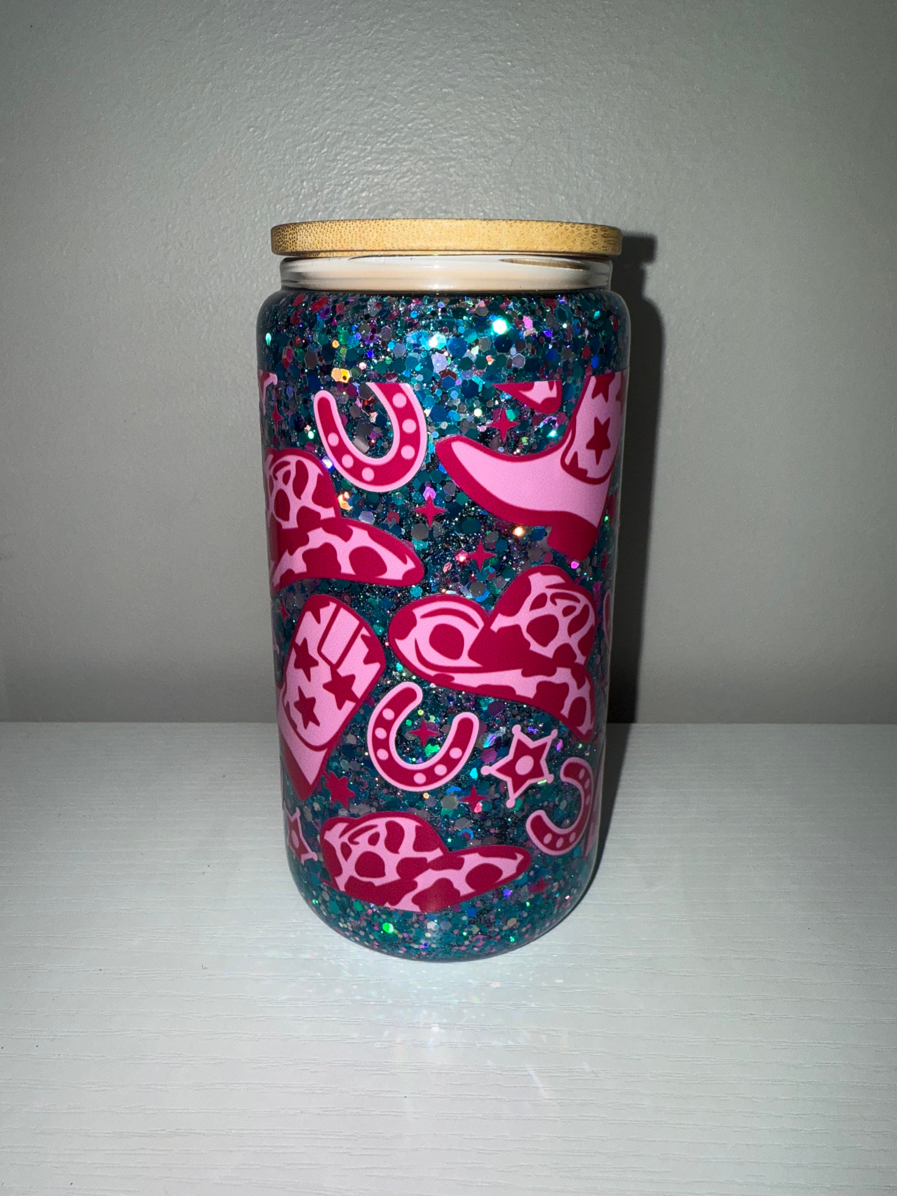 Pink Western Snowglobe Cup
