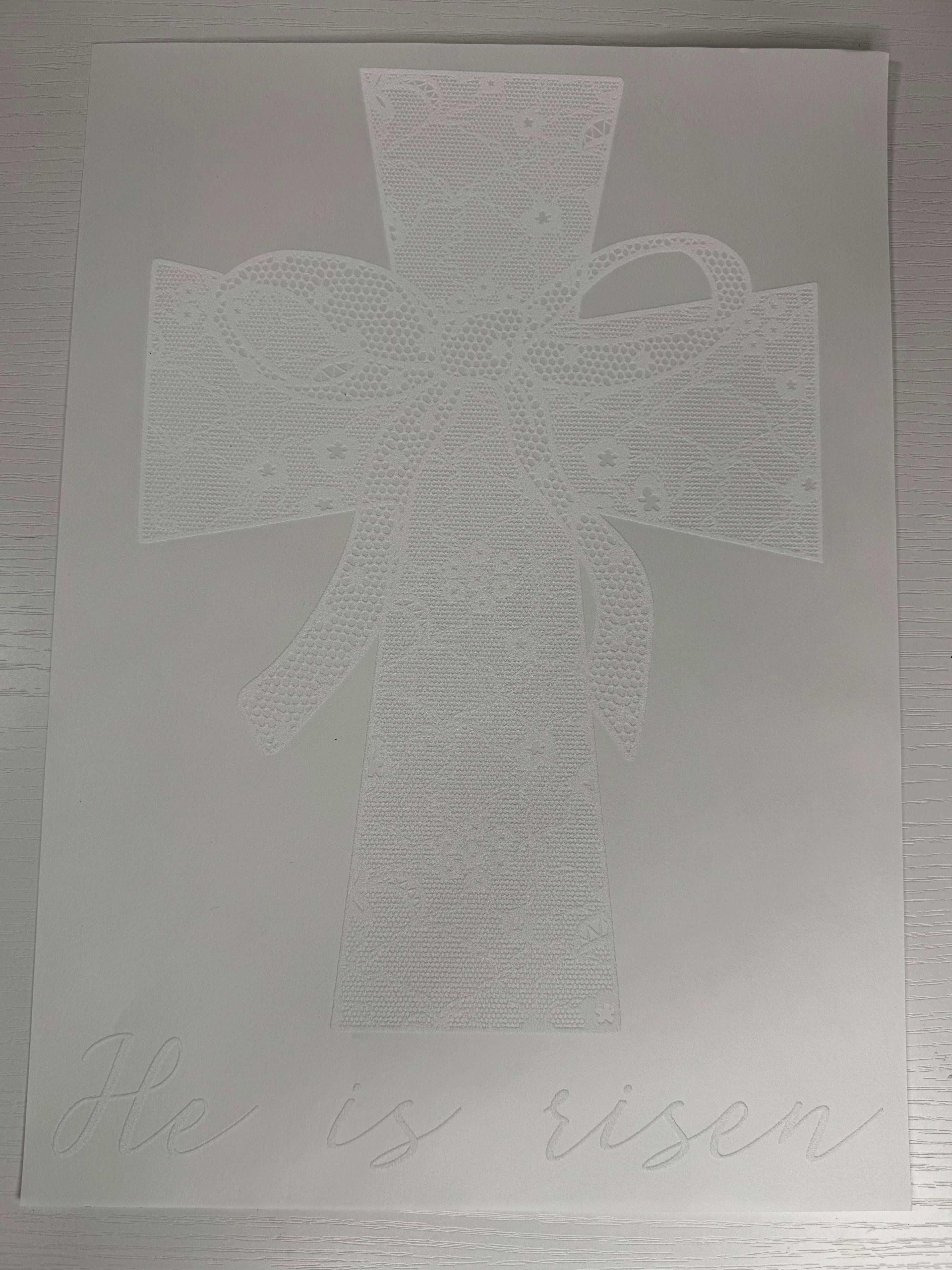 He Is Risen Cross Screen Print