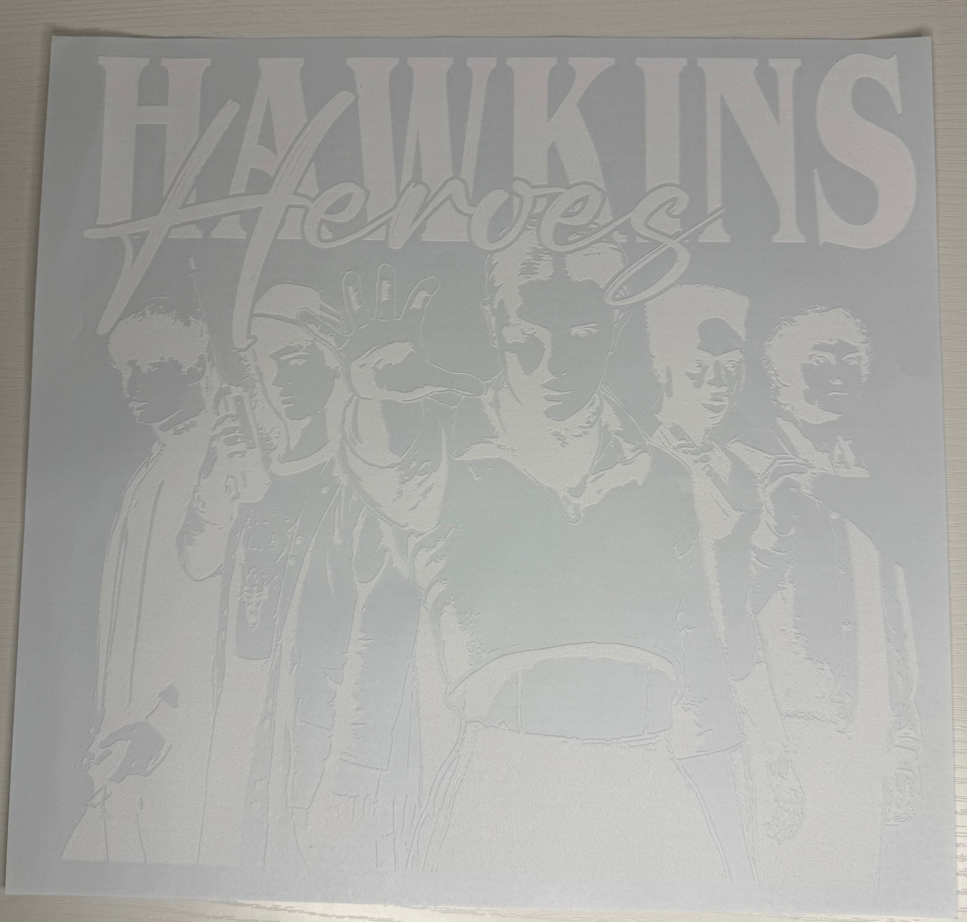 Hawkins Heroes Screen Print Transfer