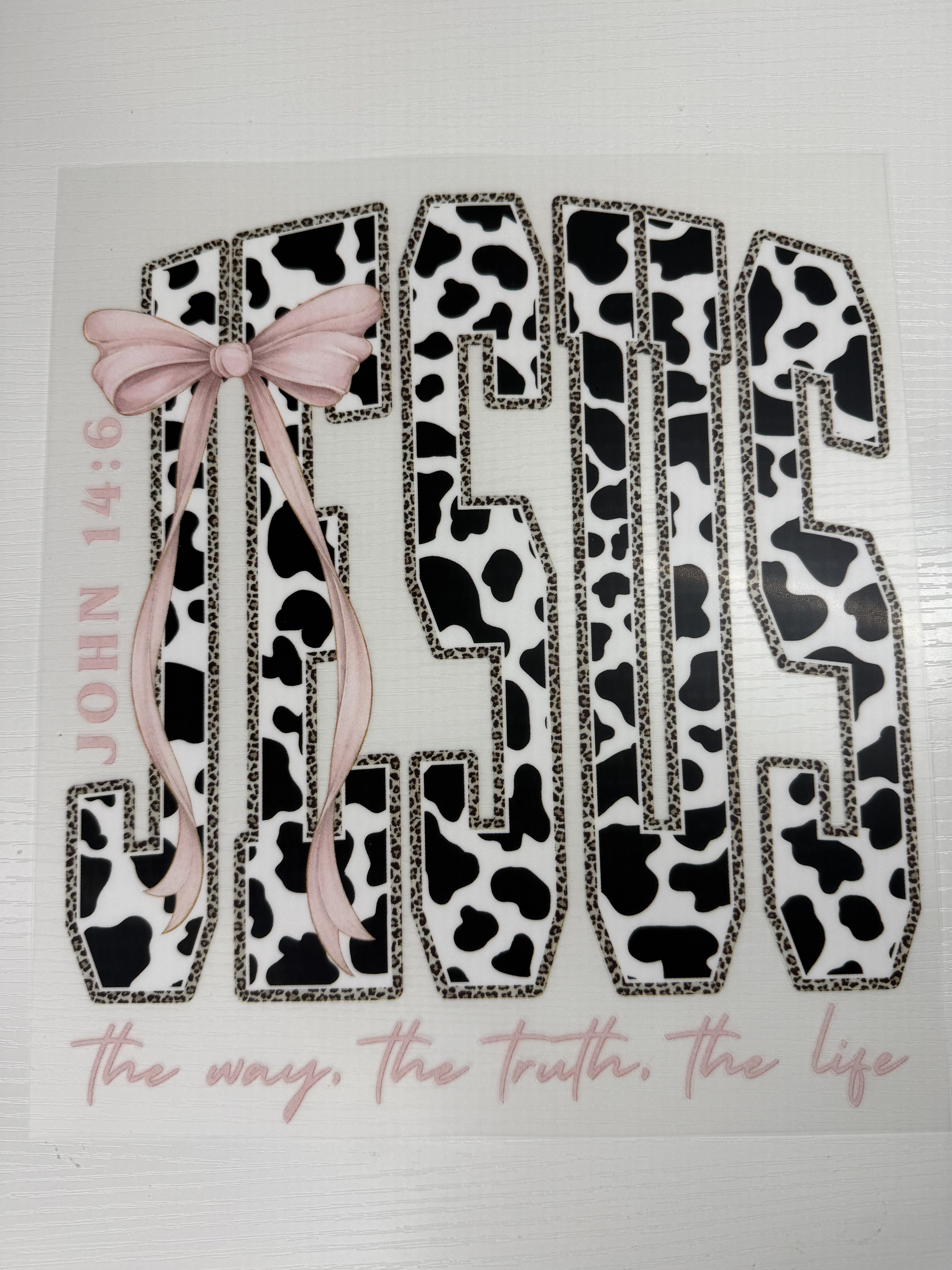 Cow Print Jesus Transfer