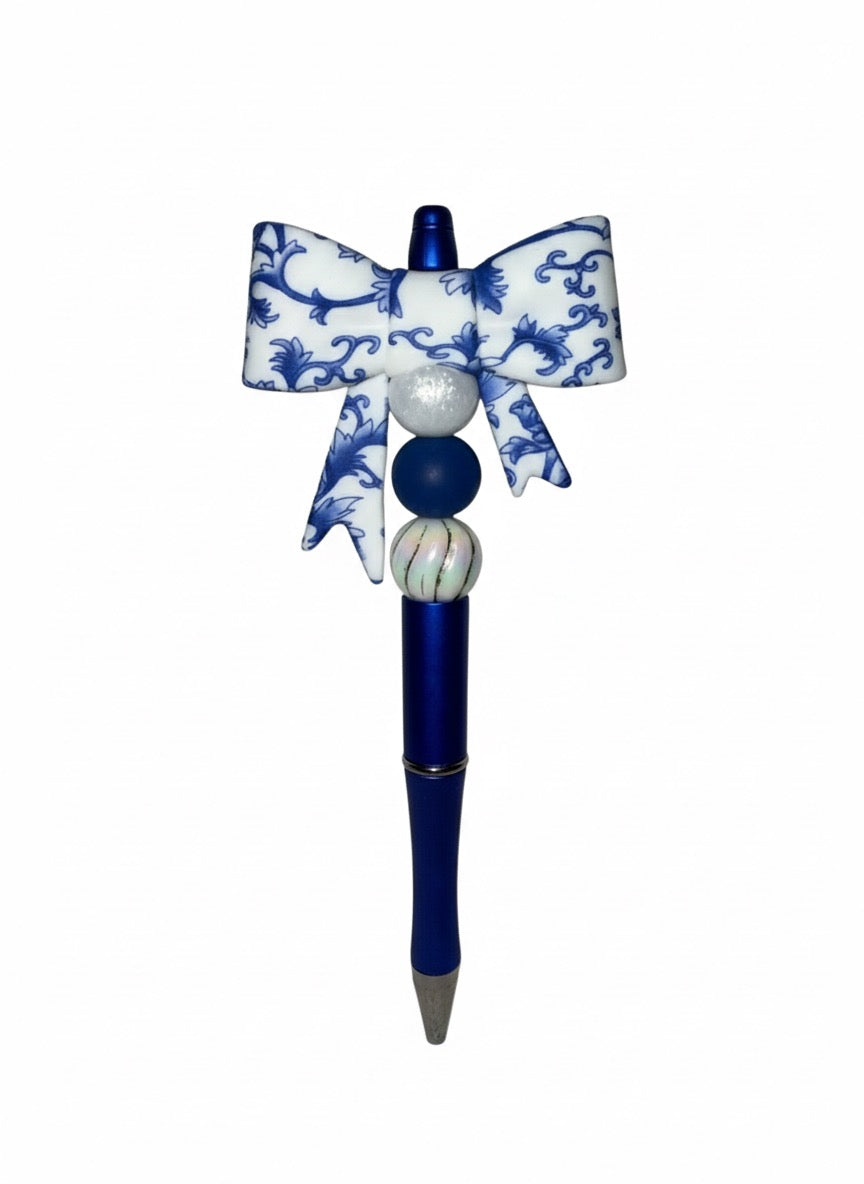 Blue Heirloom Antique Bow Pen
