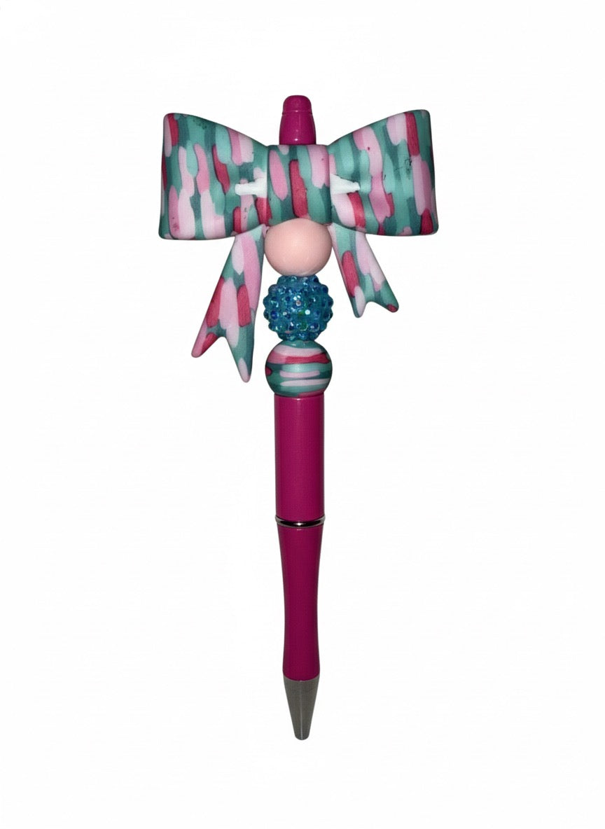 Pink Watercolor Bow Pen